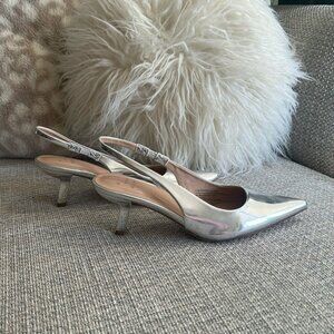 Silver Kitten Heels